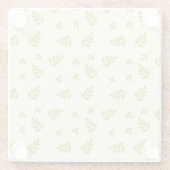 シックな植物性の緑の枝葉の継ぎ目なし ガラスコースター (裏面)