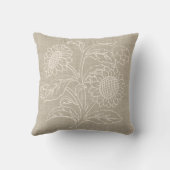 シックな植物性アイボリーサンフラワーオンサンドブラウン クッション (裏面)