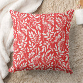 シックな植物性サンゴの赤い葉のパターン クッション (ブランケット)
