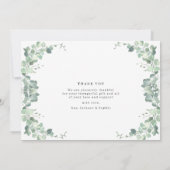 シックな植物性ベビーシャワー写真コラージュありがとう 招待状 (裏面)