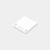 シックな植物性ユーカリ葉グリーンモノグラム ポストイット (アングル)