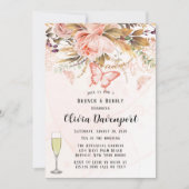 シックな植物牡丹バタフライブランチ&バブリー 招待状 (正面)