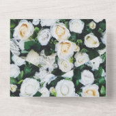 シックな植物花ホワイトバラのフローラ結婚ズ オールインワン招待状 (裏面)