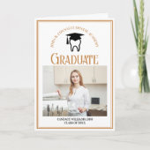 シックな歯科学校の写真を折り畳み卒業 案内状 (正面)