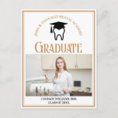 シックな歯科学校の写真カスタム卒業 案内ポストカード (正面)