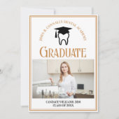 シックな歯科学校の写真カスタム卒業 案内状 (正面)