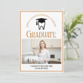 シックな歯科学校の写真カスタム卒業 案内状 (スタンド正面)