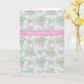 シックな母の日のカード:ピンクのドグロズオンブルー カード (黄色い花)