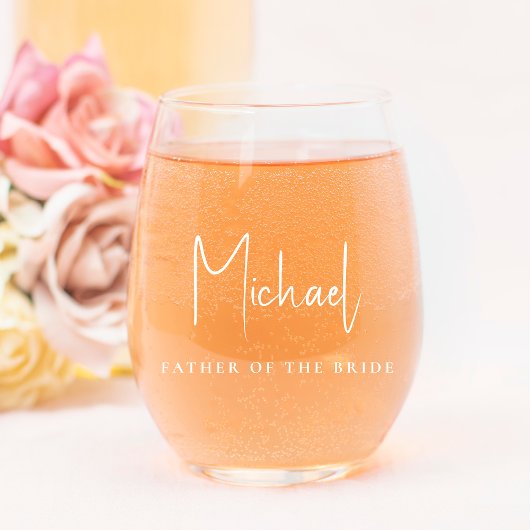 シックな母パーソナライズされた結婚父 ステムなしワイングラス