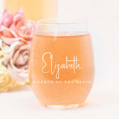 シックな母パーソナライズされた結婚父 ステムなしワイングラス