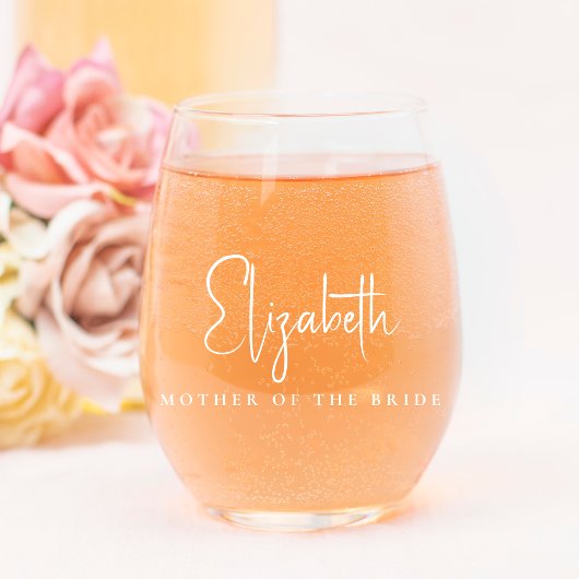 シックな母パーソナライズされた結婚父 ステムなしワイングラス