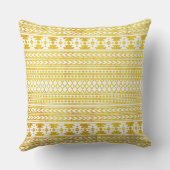 シックな民族の金ゴールドのアズテック人パターン クッション (裏面)