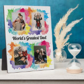 シックな水のカラスプラッシュフォトコラージュ父の日 フォトプラーク (側面)