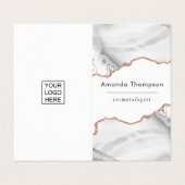 シックな水のカラーホワイトとバラ金ゴールドゲート 名刺 (外部フラット)