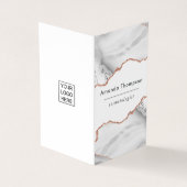 シックな水のカラーホワイトとバラ金ゴールドゲート 名刺 (外部)