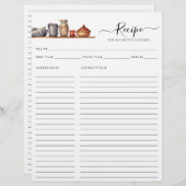 シックな水の色のキッチンシェルフポット器具レシピ (正面/裏面)