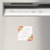 シックな水の色のコーナー花ベビーシャワー マグネット (インサイチュ (食洗機))