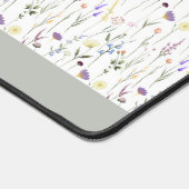 シックな水の色のワイルドフラワーパーソナライズされたの名前 デスクマット (コーナー)