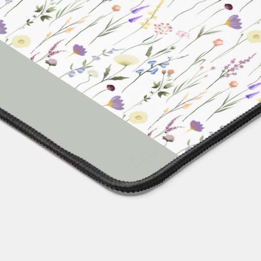 シックな水の色のワイルドフラワーパーソナライズされたの名前 デスクマット