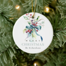 シックな水の色の冬の果実クリスマスフォト