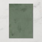 シックな水の色の冬の緑結婚の詳細 エンクロージャーカード (裏面)