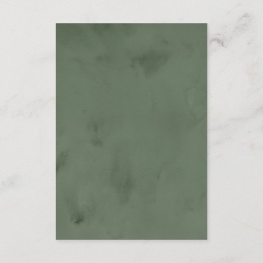 シックな水の色の冬の緑結婚の詳細 エンクロージャーカード (裏面)