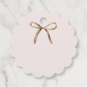 シックな水の色の子羊の耳の葉のリース&ボウ フェイバータグ (裏面)