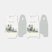 シックな水の色の松の森の風景結婚の フェイバーボックス (折り畳みなし)