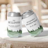 シックな水の色の森の風景結婚山 缶クーラー