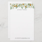 シックな水の色の白い蘭クンクアッツペルソナライズ 便箋 (正面/裏面)