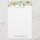 シックな水の色の白い蘭クンクアッツペルソナライズ 便箋 (正面)