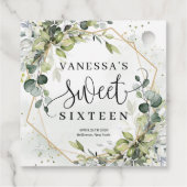 シックな水の色の緑と金ゴールドフレーム甘い16th フェイバータグ (裏面)