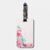 シックな水の色の花、メッセやる気を起こさせるージ ラゲッジタグ (裏面縦)