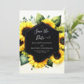 シックな水の色ひまわり結婚の花 セーブザデート (スタンド正面)