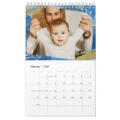 シックな水の色カスタムの写真2022家族 カレンダー (2月 2027)