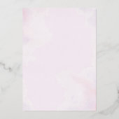 シックな水の色グレーラブバードピンク色の洗剤 箔招待状 (裏面)