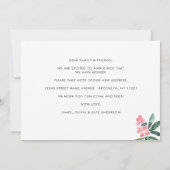 シックな水の色サボテン引っ越しました新しいホームムービング 案内状 (裏面)