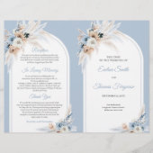 シックな水の色パステルブルーとアイボリーバラアーチ (正面)