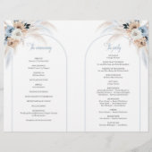 シックな水の色パステルブルーとアイボリーバラアーチ (裏面)