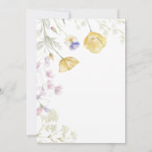 シックな水の色ワイルドフラワーボタニカルベビースシャワー 招待状 (裏面)