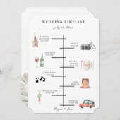 シックな水の色図解入りの、写真付きののタイムラ結婚イン プログラム (正面/裏面)