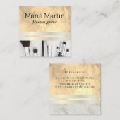 シックな水の色 |メイクアップアーティスト |メイクアップセット スクエア名刺 (正面/裏面)