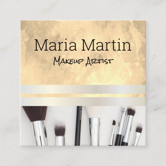 シックな水の色 |メイクアップアーティスト |メイクアップセット スクエア名刺 (正面)