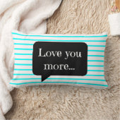 シックな水または白のストライプは、もっと愛します ランバークッション (ブランケット)