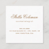 シックな水カラートレンディースパブティック書道 スクエア名刺 (裏面)