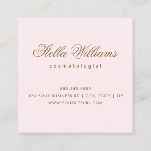 シックな水カラートレンディースパブティック書道 スクエア名刺 (裏面)