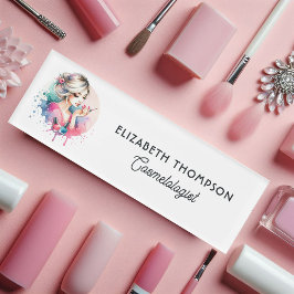 シックな水カラーネイルサロン 名札