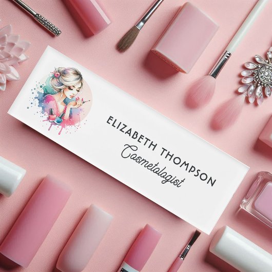 シックな水カラーネイルサロン 名札