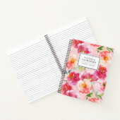 シックな水カラーピンク牡丹フローラルパターカスタムン ノートブック (内部)