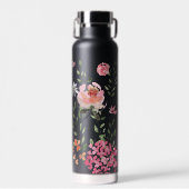 シックな水カラーフローラスクリプトパーソナライズされた ウォーターボトル (正面)